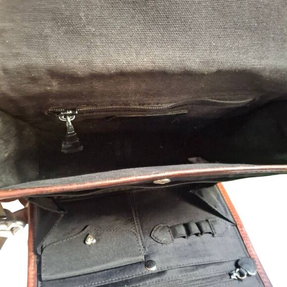 Brighton “Gillian” Organizer Crossbody Bag – Brown Croc Embossed Leather - Picture 10 of 11